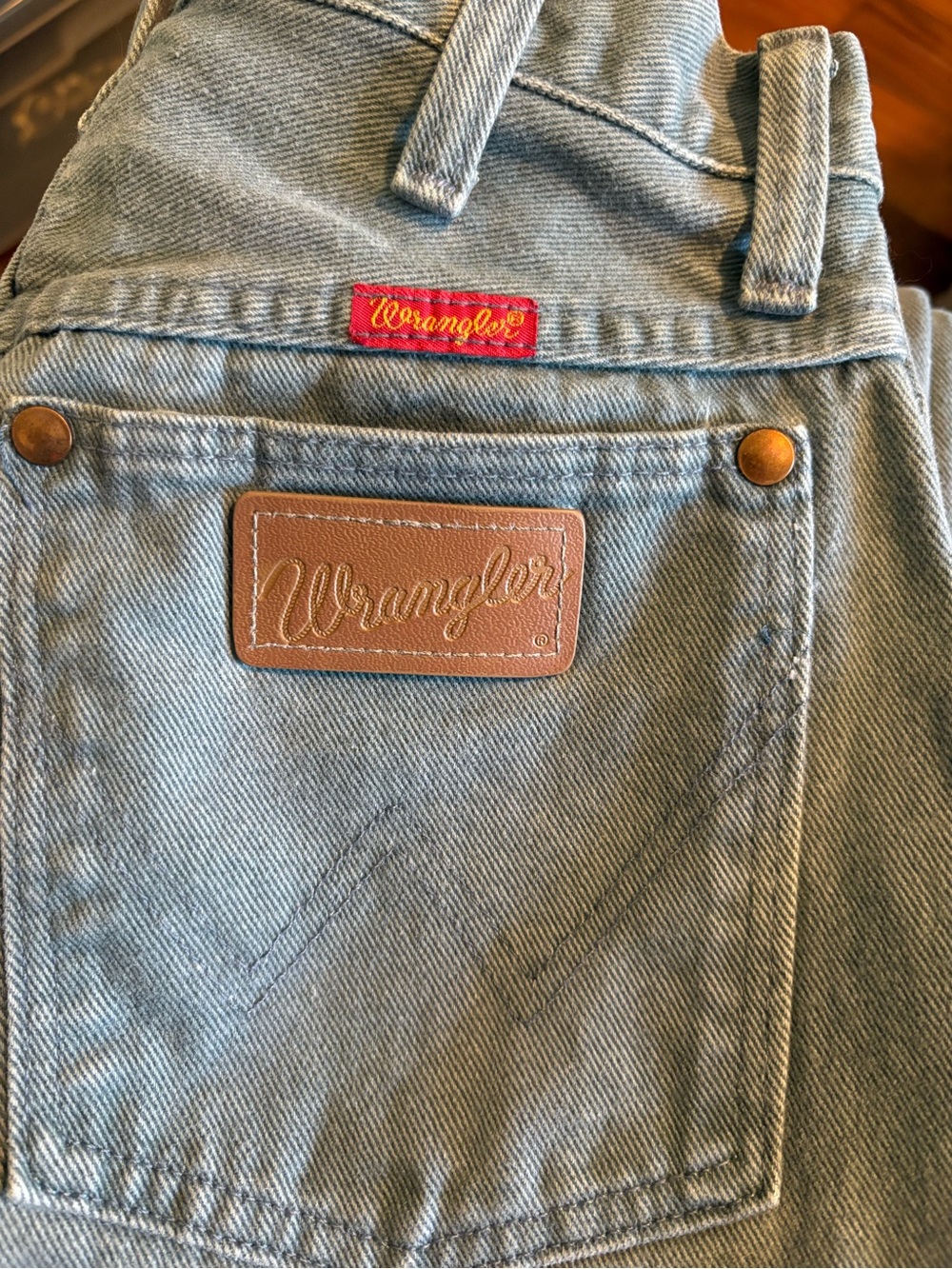 Vintage Wrangler High Rise Jeans blue Gray Wash Straight Leg 7x36 Western (1220) - Picture 8 of 9